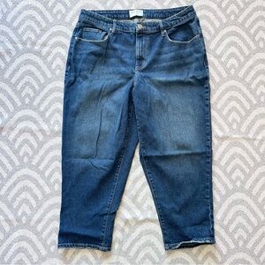 LANE BRYANT Women’s Mid Rise Boyfriend Blue Denim Jean Capri Plus Size 14